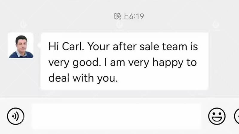 After-sales feedback-carl