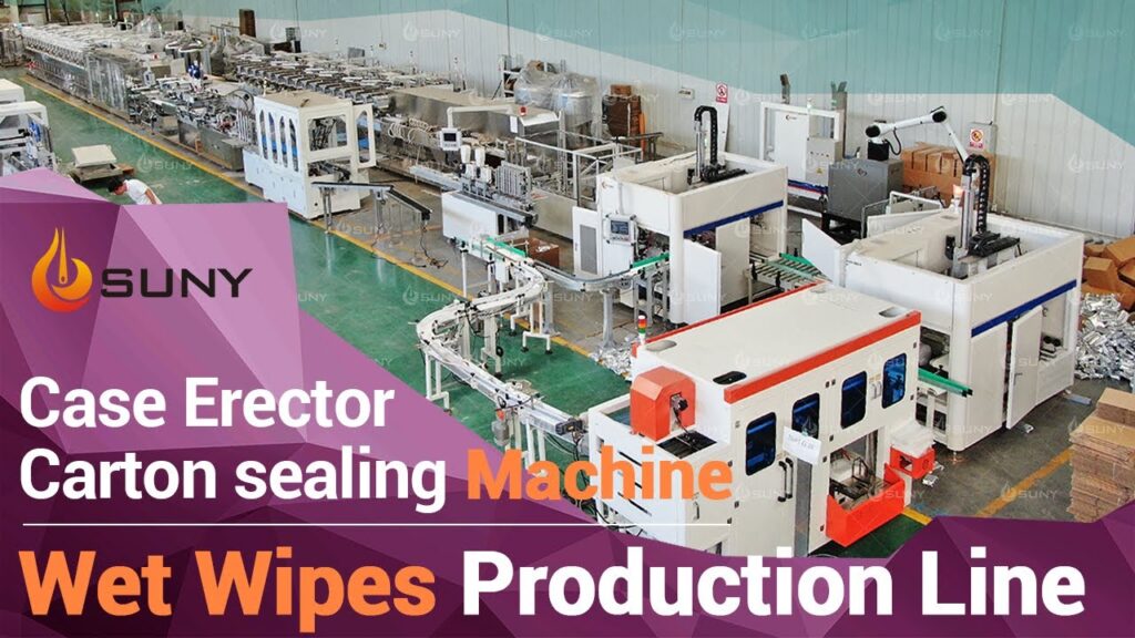 Wet Wipes Production Line with Case Erector Carton Packaging Machine and Pallizer Machine