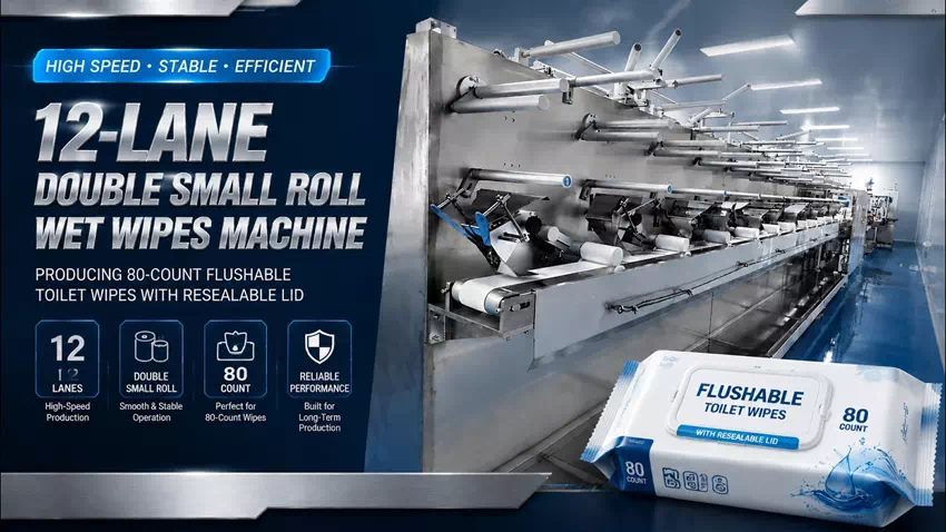 Flushable Wet Wipes Machine for 80-Count Packaging Production Line